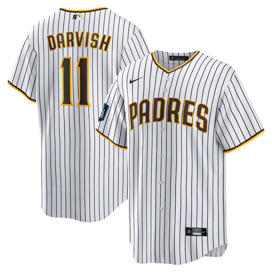 Men San Diego Padres #11 Yu Darvish Nike White 2024 MLB World Tour Seoul Series Home Replica Player Jersey